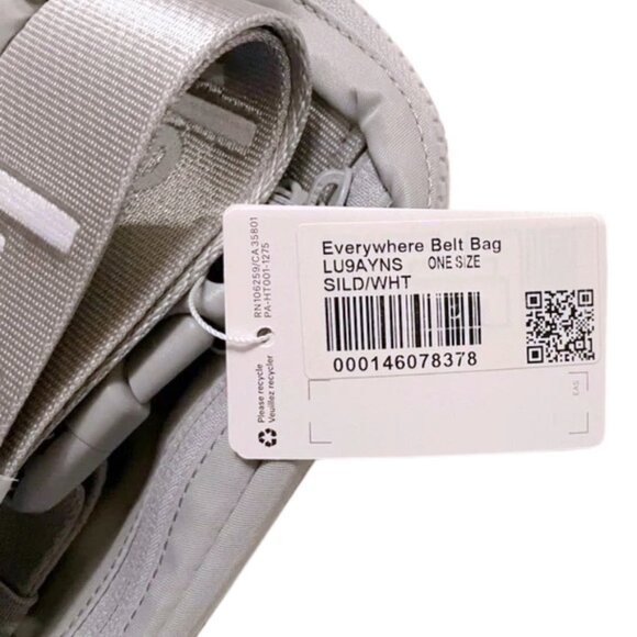 NWT Lululemon Belt Bag Silver Drop White Wordmark 1L - RARE | SOLD OUT - Picture 6 of 7